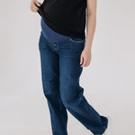 Jeans premaman blu scuro Simple&Basic a gamba dritta