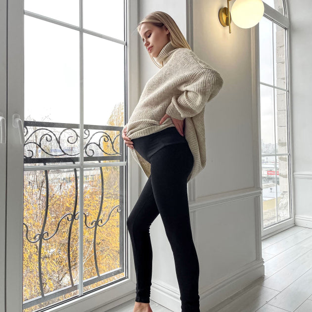 Leggings premaman Warm&Cosy in pile neri