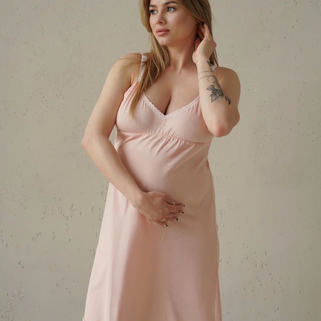 Camicia da Notte Premaman Smart Care Rosa Pastello