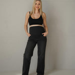 Jeans premaman neri Simple&Basic a gamba dritta