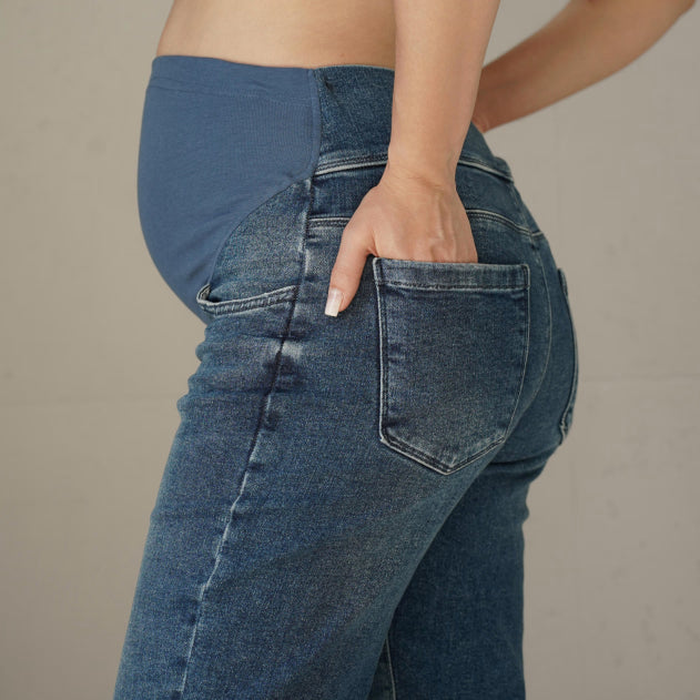 Jeans Premaman Simple&Basic Blu Vita Alta in Maglia