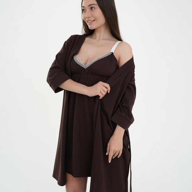 Camicia da Notte Premaman Smart Care Rosa, Azzurra, Gialla, Cioccolato e Beige