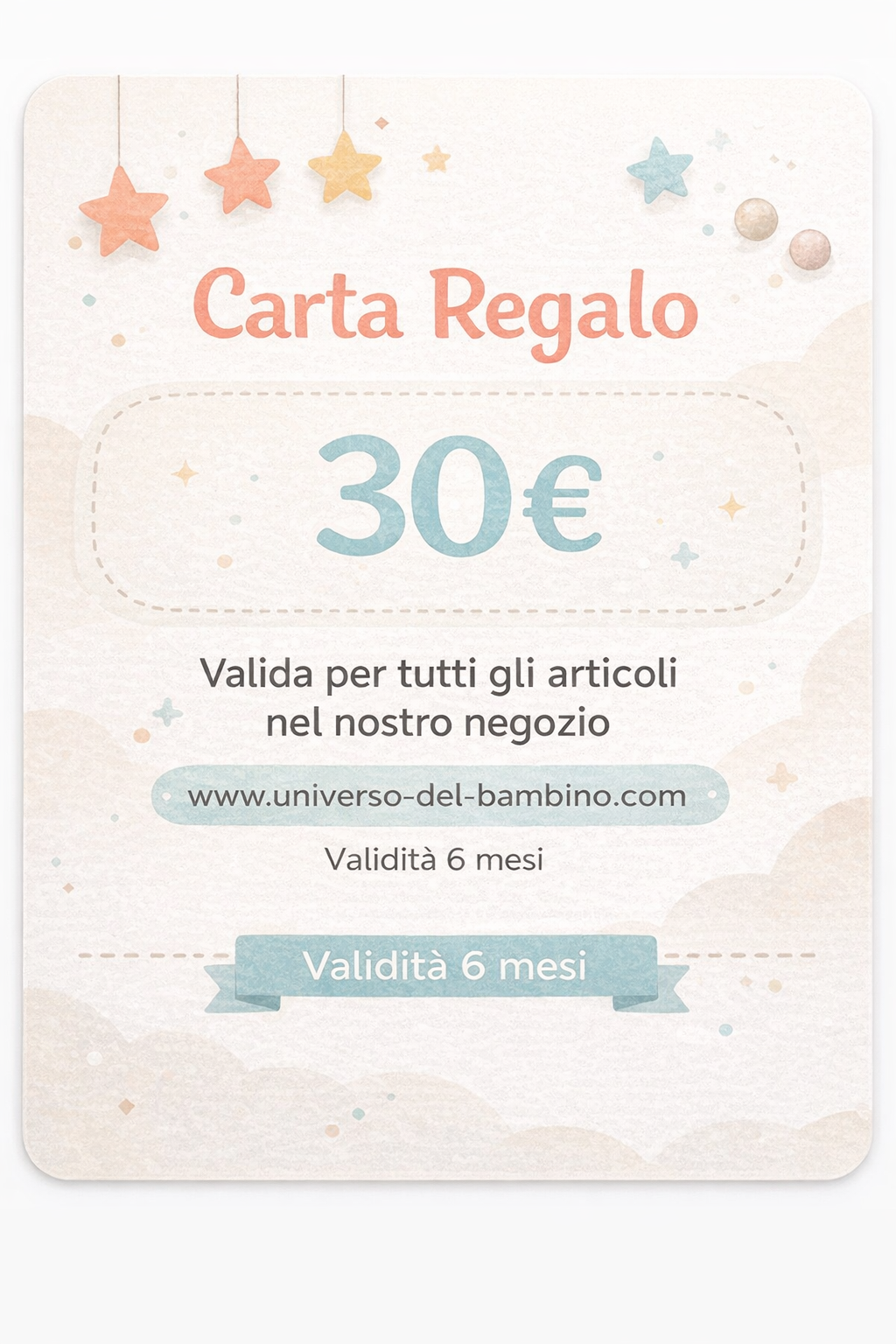 Carta Regalo Universo del Bambino – Il Regalo Perfetto per Neonati e Bambini