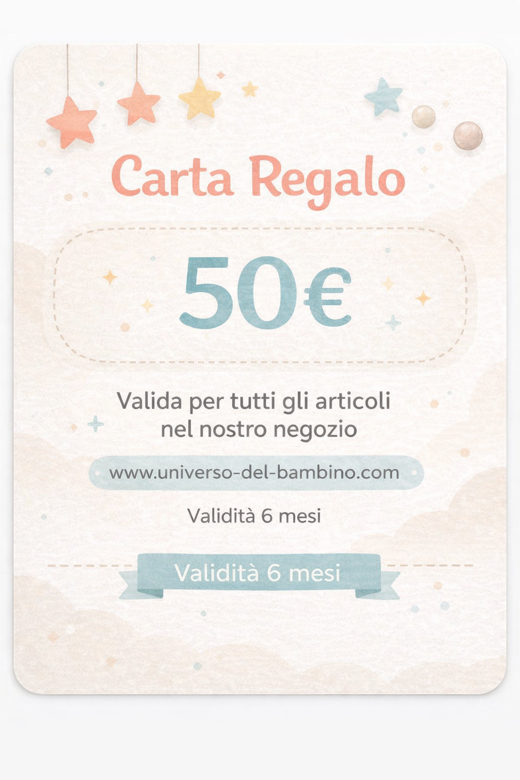 Carta Regalo Universo del Bambino – Il Regalo Perfetto per Neonati e Bambini