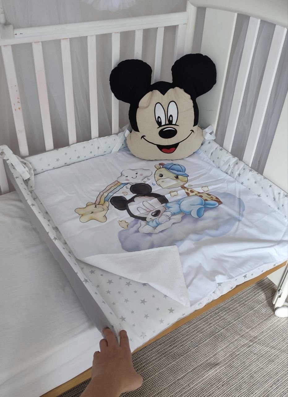 Materassino Fasciatoio Bordi Alti Mickey Mouse e Cuscinetto – Pronta Consegna