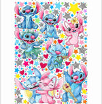 Adesivi murali alieni blu e rosa con stelle colorate cameretta bambina, wall sticker rimovibile