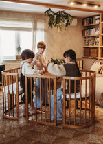 Lettino standard vintage legno miele 7in1 in configurazione tavolo bambini – evolutivo crescita