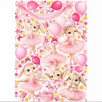 Wall sticker cameretta bimba conigliette ballerine tutù rosa palloncini stelle farfalle fiocchi staccabili personalizzabili