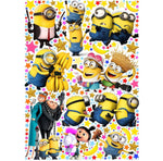 Stickers murali per cameretta con i simpatici Minions, Gru e Lucy, decorazione colorata con stelle e banane.