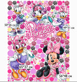 Adesivi murali paperina e topolina princess glitter rosa puntini cameretta bambina, wall sticker rimovibile