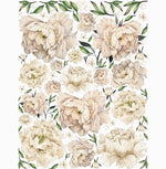 Adesivi murali peonie beige e greige acquerello cameretta neutra, wall sticker boho staccabile