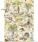 Wall sticker cuccioli nel bosco orsetto in amaca volpina e scoiattolo acquerello cameretta, sticker staccabile