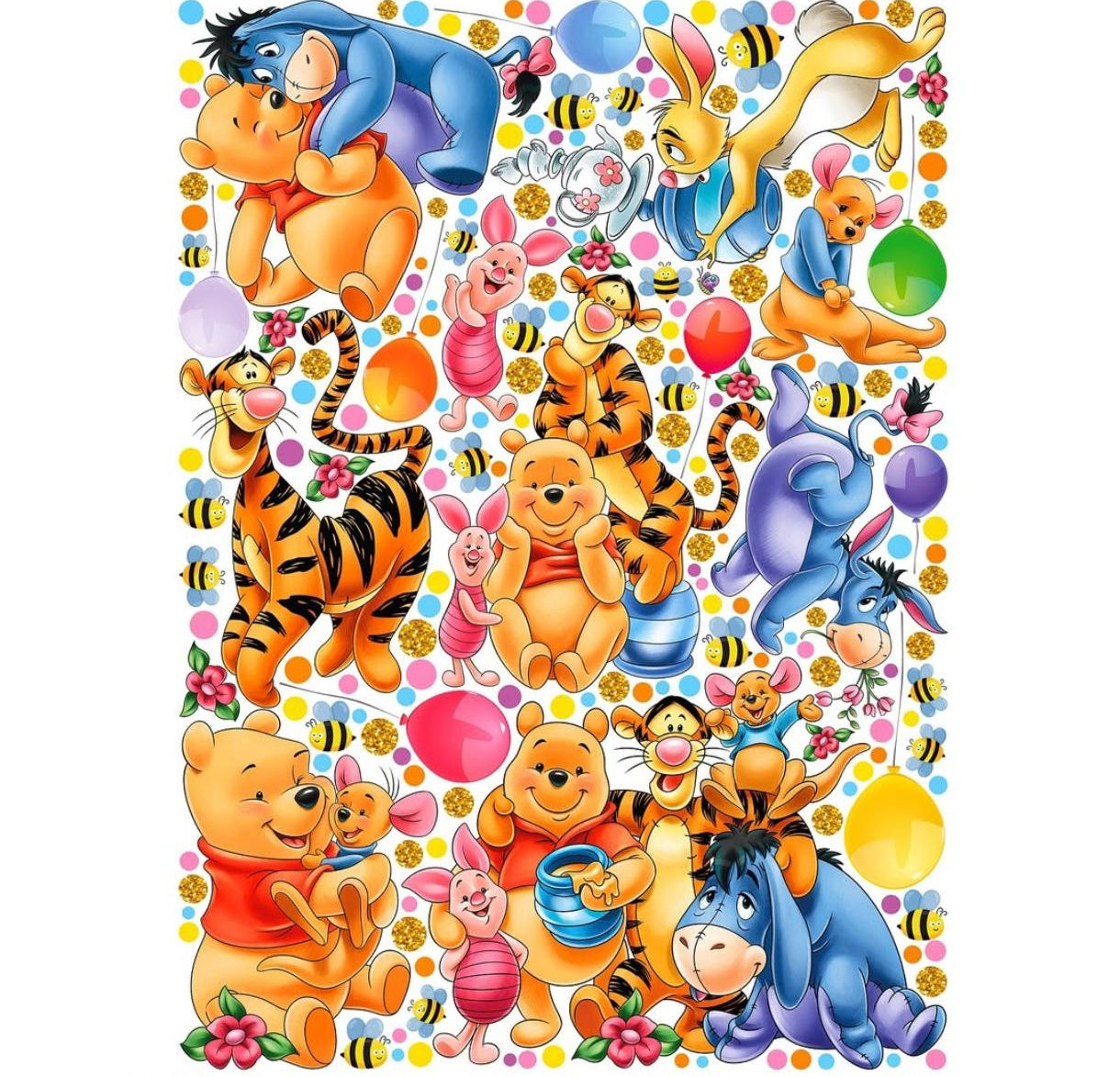 Stickers murali Disney con Winnie the Pooh, Tigro, Pimpi e Ih-Oh, decorazione colorata per cameretta neonati.