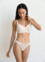 Reggiseno gravidanza e allattamento Silky Beauty beige panna, senza ferretto, morbido e avvolgente, bretelle regolabili