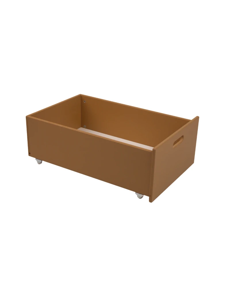 Cassetto in legno con ruote e maniglia, contenitore giochi per letto evolutivo 7in1
