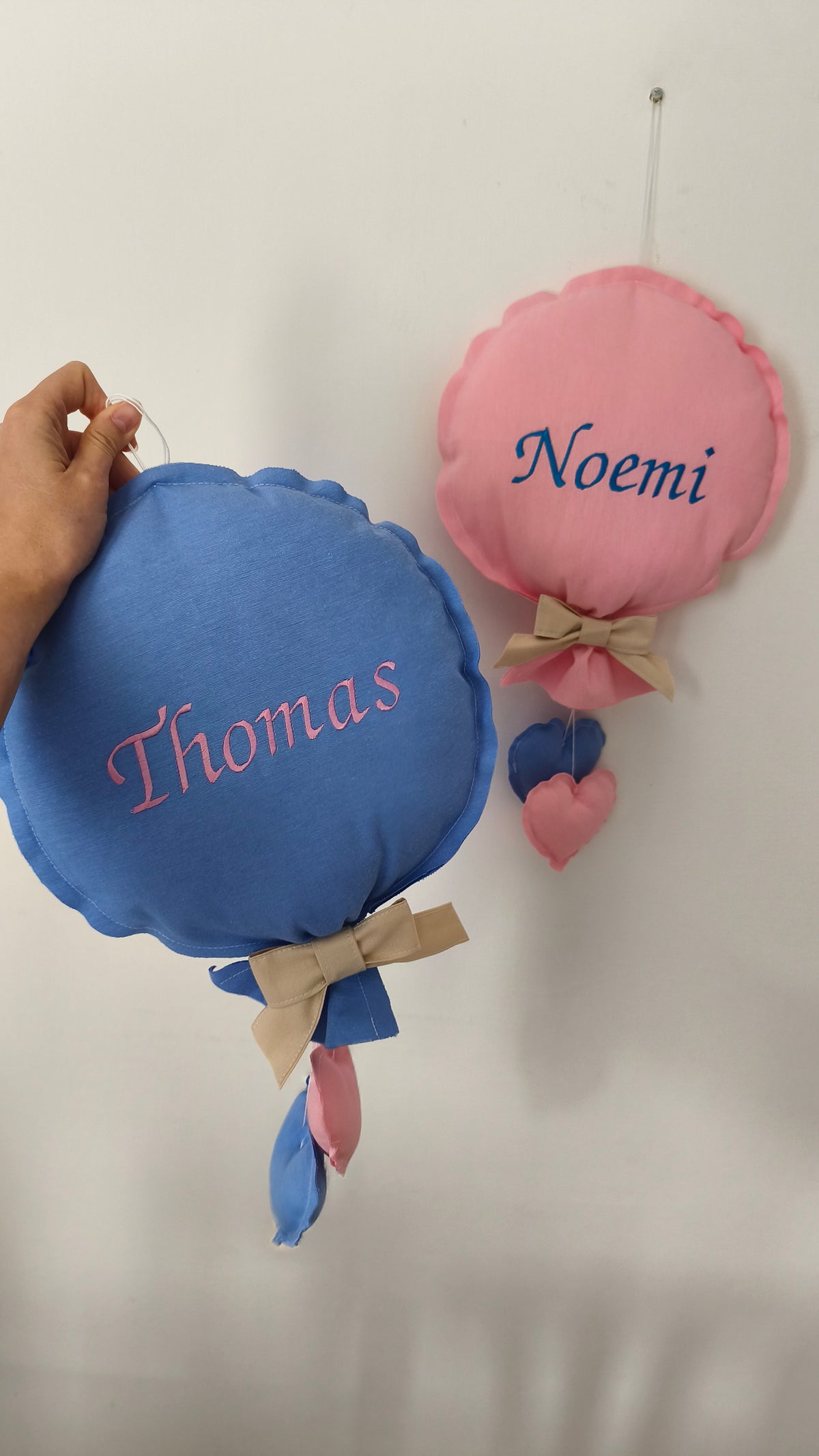  Fiocchi nascita artigianali a forma di palloncino per bimbo e bimba. Coccarda personalizzabile per porta, culla e ospedale.