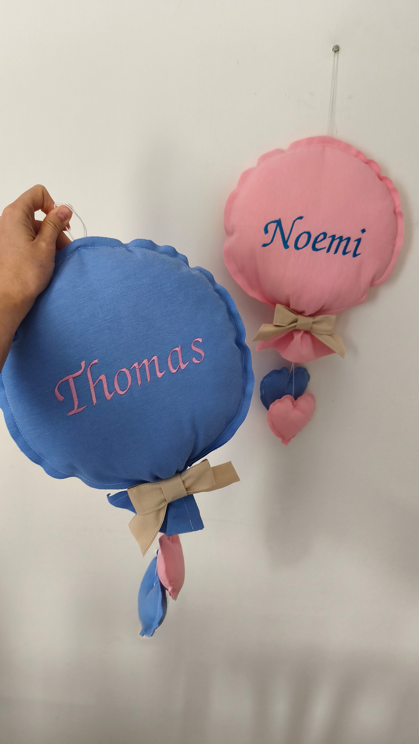  Fiocchi nascita artigianali a forma di palloncino per bimbo e bimba. Coccarda personalizzabile per porta, culla e ospedale.