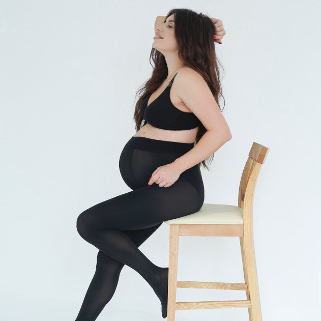 Collant premaman 100 DEN effetto opaco elegante, cuciture piatte per il massimo comfort quotidiano