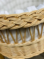 Culla in Vimini Intrecciata a Mano Tessitura Rara Senza Cappuccio – Con Ruote o Dondolo - universo del bambino