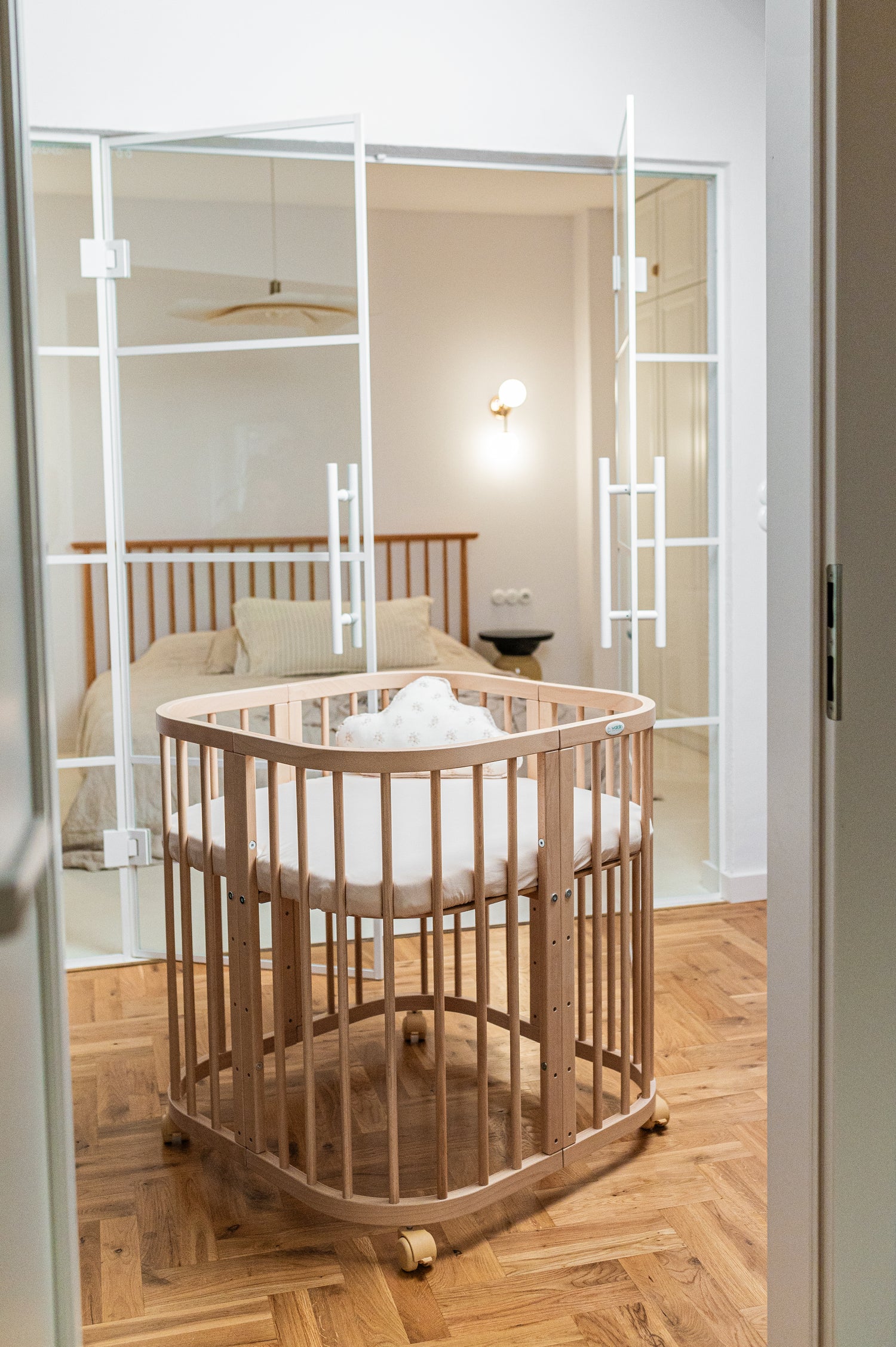 Culla standard legno naturale 7in1 con materassino 