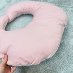 Cuscino allattamento double face rosa cipria, due lati reversibili con federa sfoderabile lavabile