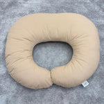 Cuscino da allattamento bimbo beige chiaro pastello, fodera tinta unita lavabile per neonati.