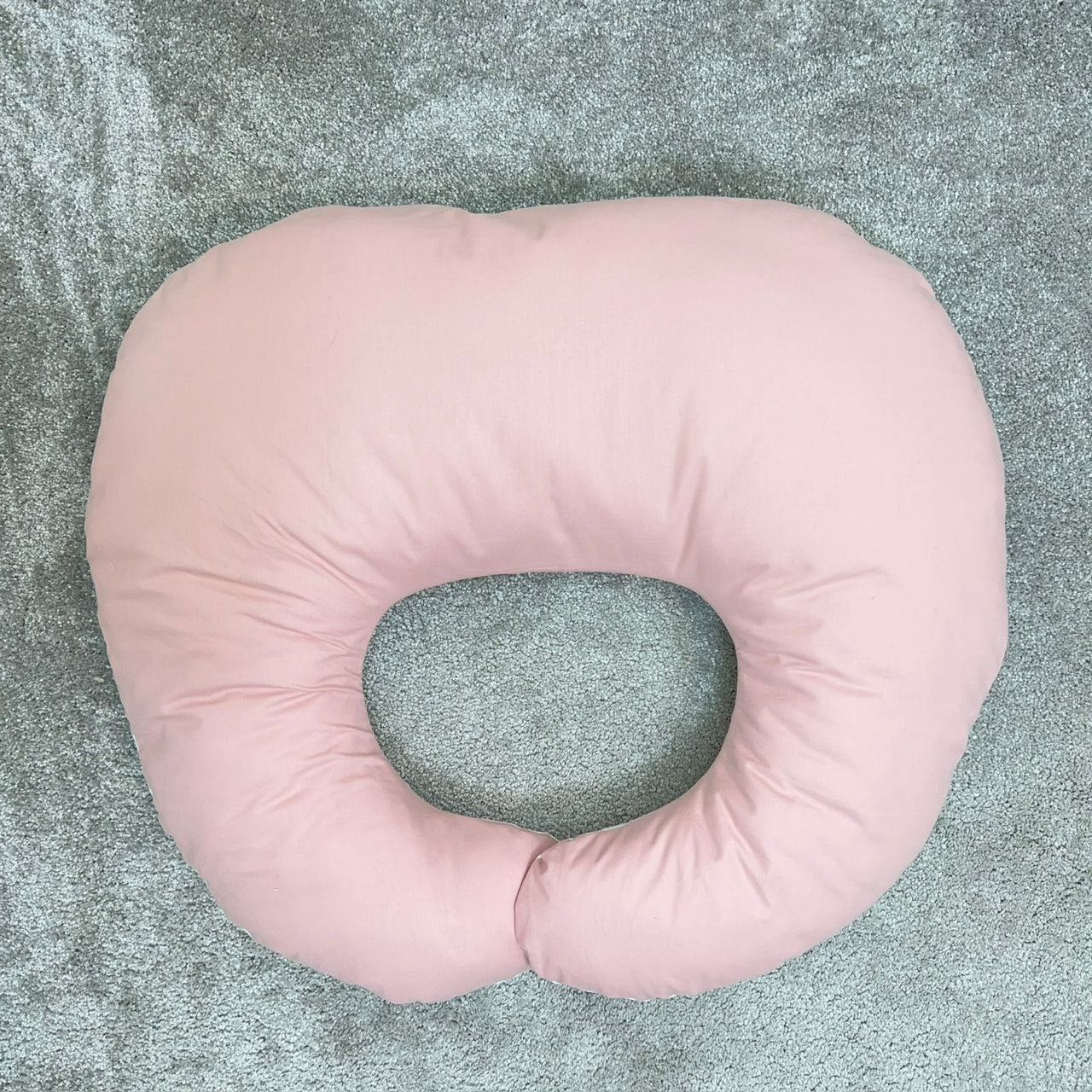 Cuscino allattamento ergonomico rosa cipria tinta unita con federa sfoderabile lavabile