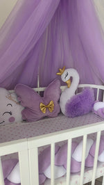 Cuscino Decorativo Cigno Ali in Tulle per Lettino e Cameretta Colori a Scelta - universo del bambino
