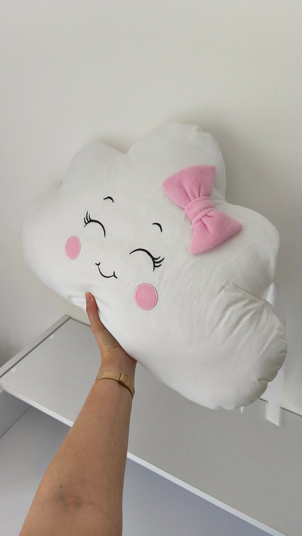 Cuscino Paracolpi Decorativo Nuvoletta per Lettino e Cameretta con Fiocco - universo del bambino