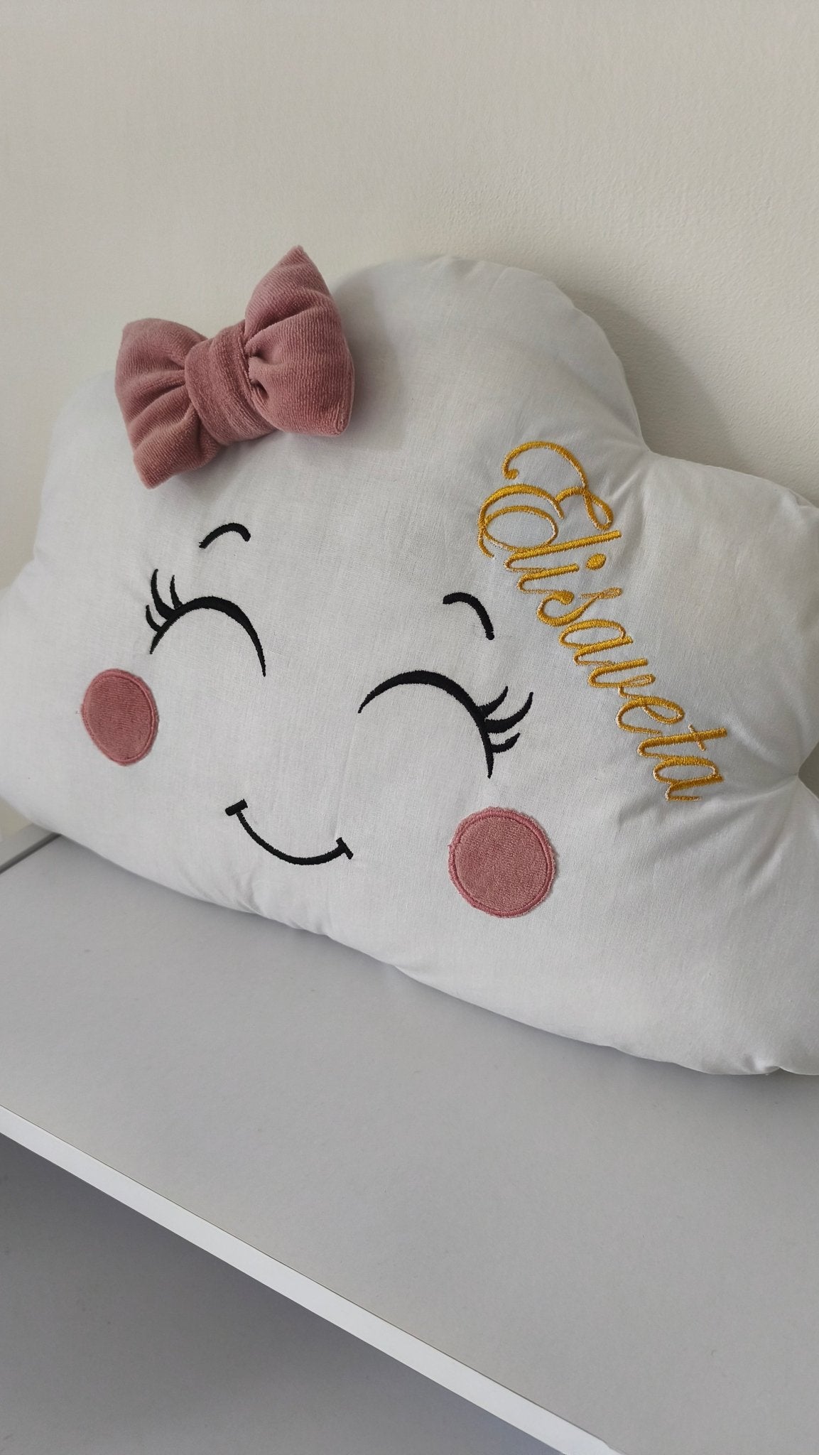 Cuscino Paracolpi Decorativo Nuvoletta per Lettino e Cameretta con Fiocco - universo del bambino