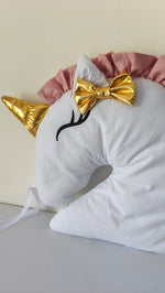 Cuscino Paracolpi Decorativo Unicorno con Fiocco per Lettino e Cameretta - universo del bambino