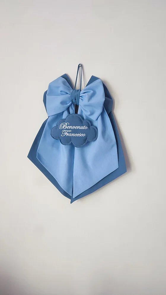 Fiocco Nascita Personalizzato Azzurro Baby/Blu Bimbo – Urgenza in 24 ore! - universo del bambino
