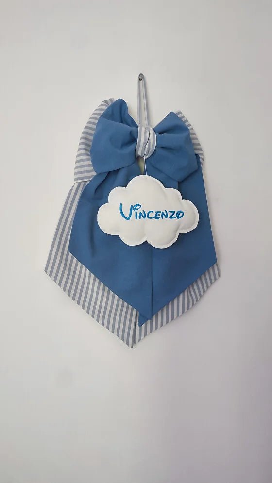 Fiocco Nascita Personalizzato Blu per Bimbo – Urgenza in 24 ore! - universo del bambino