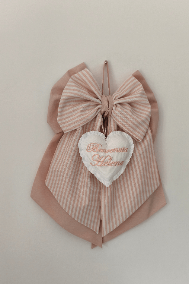 Fiocco Nascita Personalizzato Rosa Cipria per Bimba – Urgenza in 24 ore! - universo del bambino