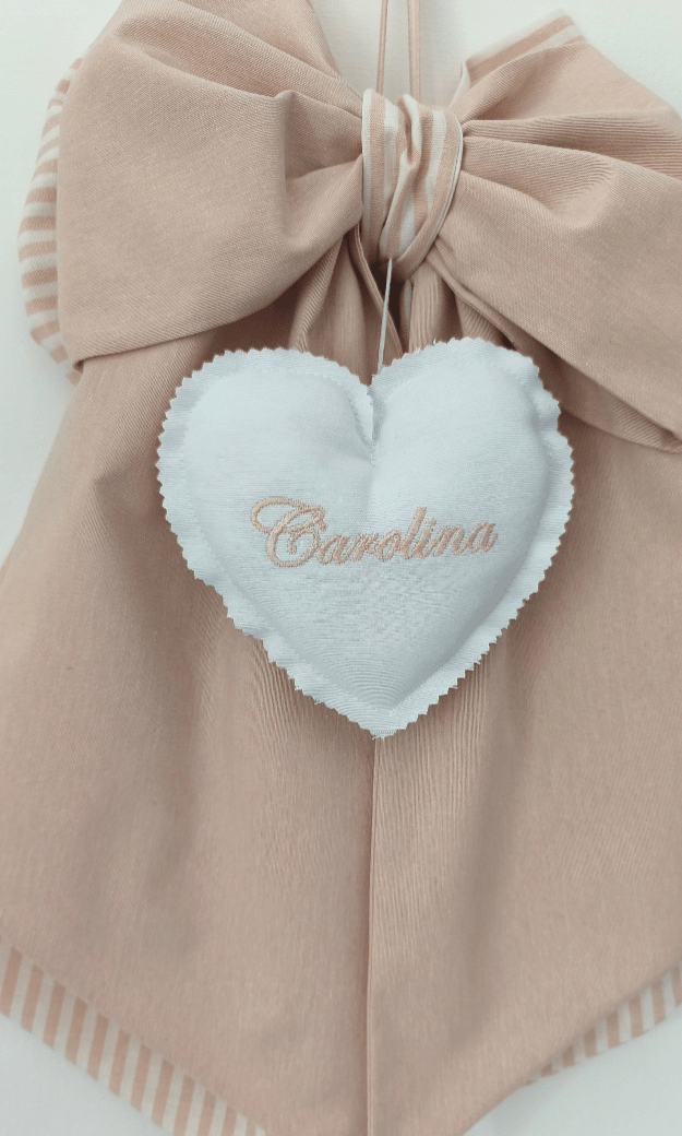 Fiocco Nascita Personalizzato Rosa Cipria per Bimba – Urgenza in 24 ore! - universo del bambino