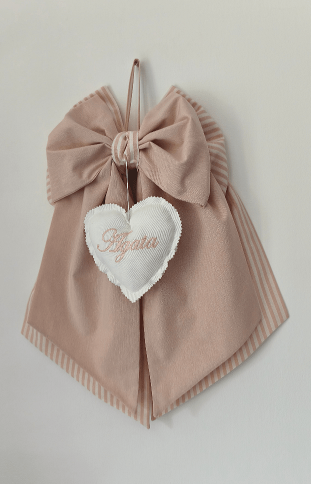 Fiocco Nascita Personalizzato Rosa Cipria per Bimba – Urgenza in 24 ore! - universo del bambino