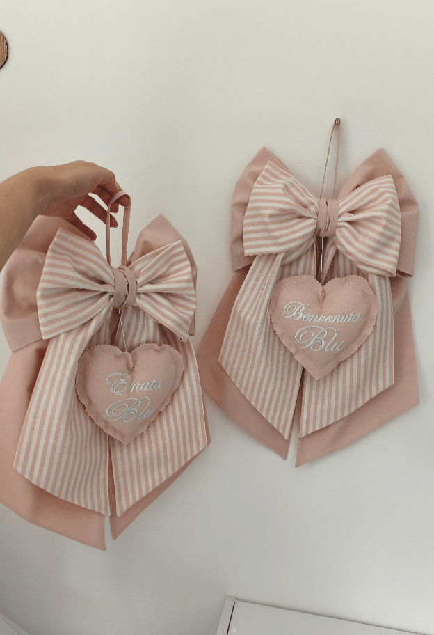 Fiocco Nascita Personalizzato Rosa Cipria per Bimba – Urgenza in 24 ore! - universo del bambino
