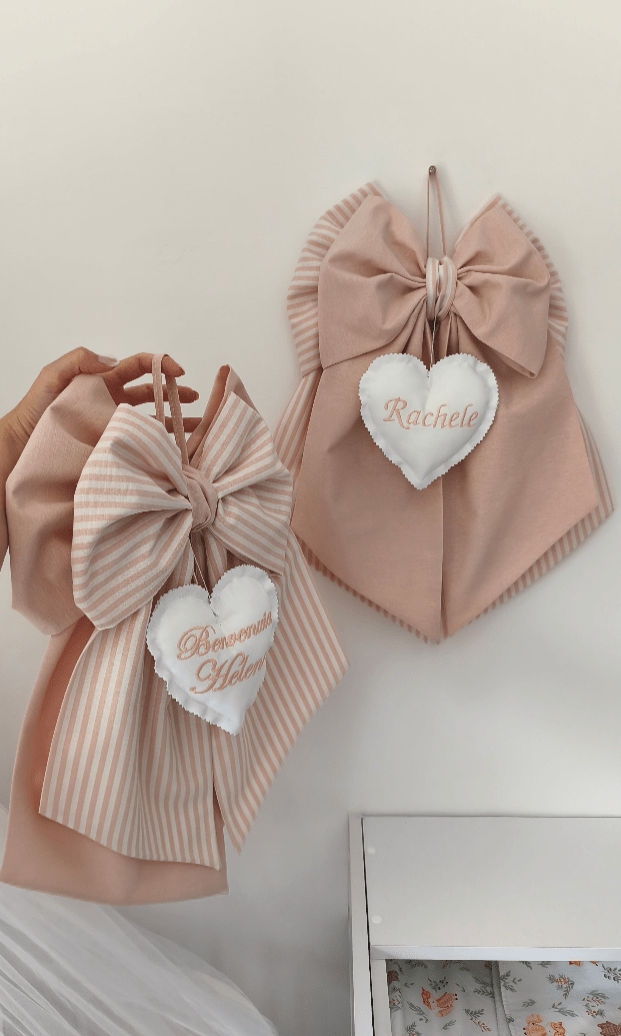 Fiocco Nascita Personalizzato Rosa Cipria per Bimba – Urgenza in 24 ore! - universo del bambino
