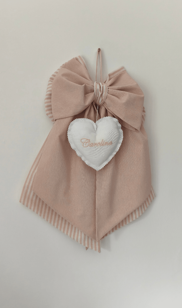 Fiocco Nascita Personalizzato Rosa Cipria per Bimba – Urgenza in 24 ore! - universo del bambino