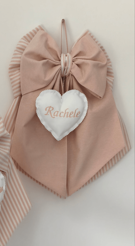 Fiocco Nascita Personalizzato Rosa Cipria per Bimba – Urgenza in 24 ore! - universo del bambino