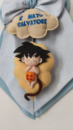 Fiocco Nascita Personalizzato Tema Anime Goku baby Dragon Ball - universo del bambino