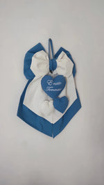 Fiocco Nascita Personalizzato Tre Cuoricini/Stelline Blu/Azzurro – Urgenza in 24 ore! - universo del bambino