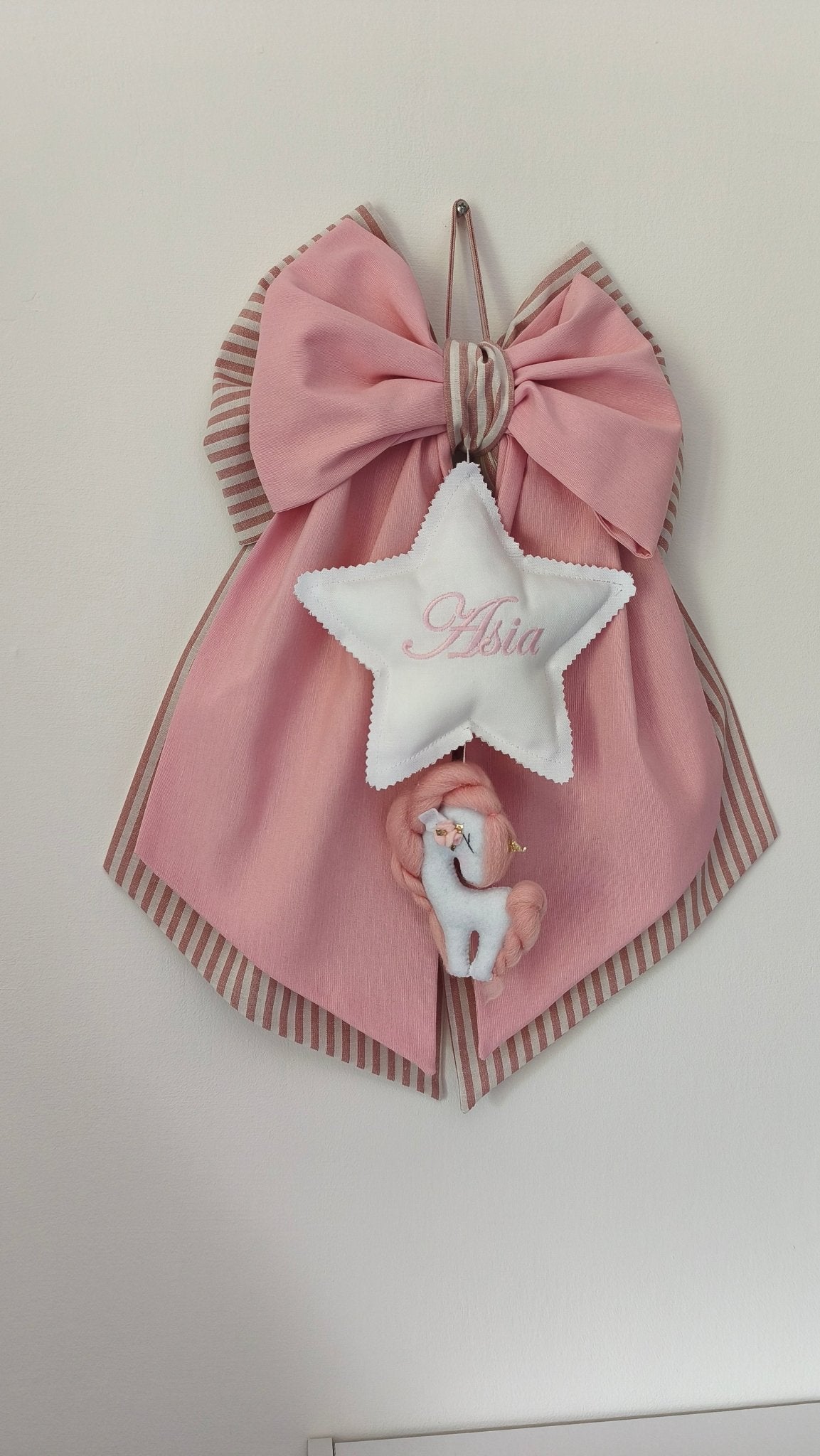 Fiocco Nascita Personalizzato Unicorno Rosa – Pronto in 24 ore! - universo del bambino