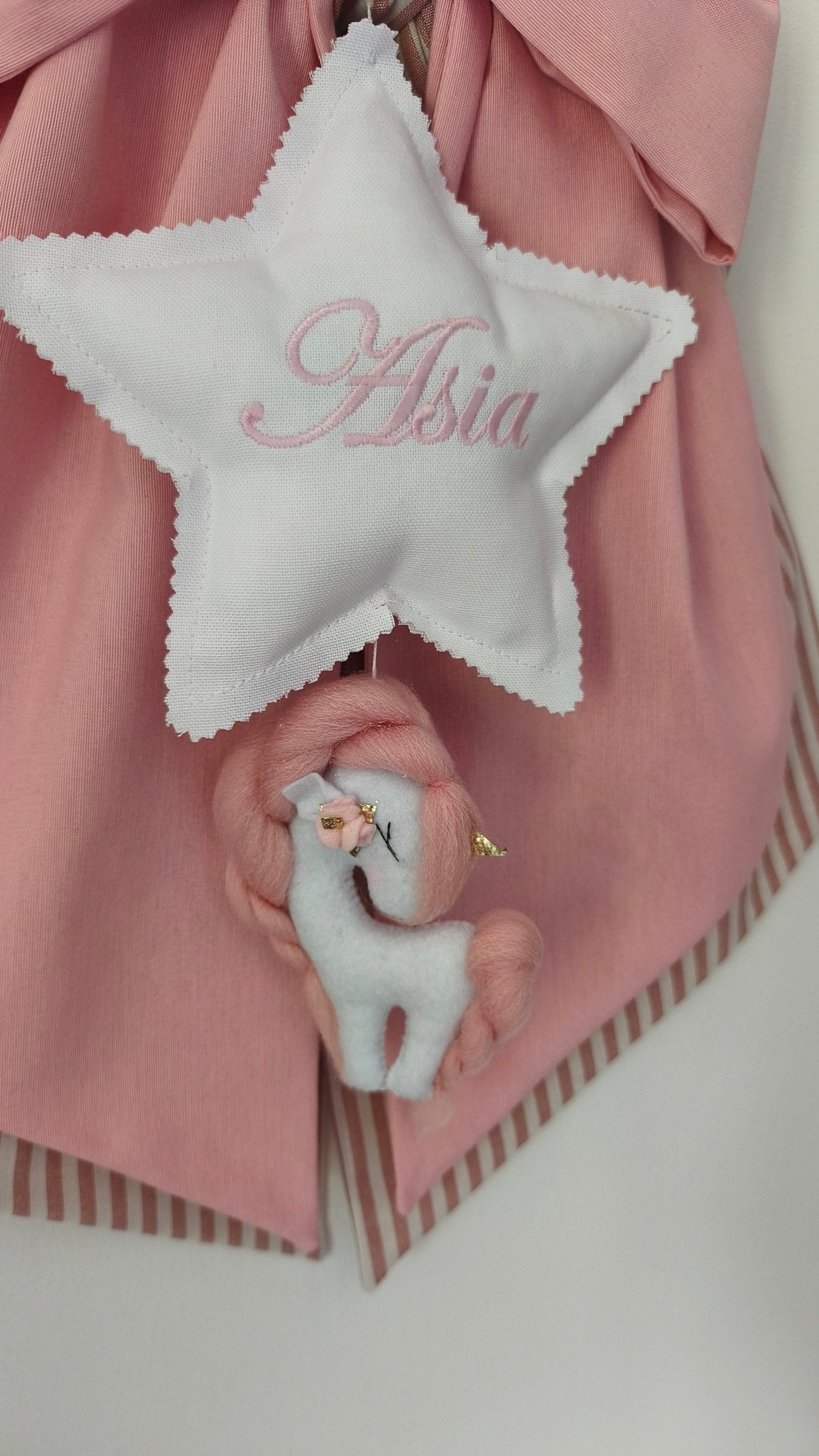 Fiocco Nascita Personalizzato Unicorno Rosa – Pronto in 24 ore! - universo del bambino