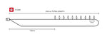Schema tecnico ghirlanda luminosa 10 palline in linea, lunghezza 258 cm, misure cavo