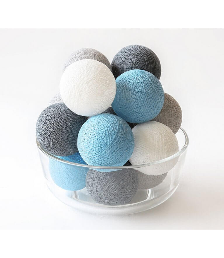 Ghirlanda Luminosa LED a Palline di Cotone per Cameretta Bambini - universo del bambino