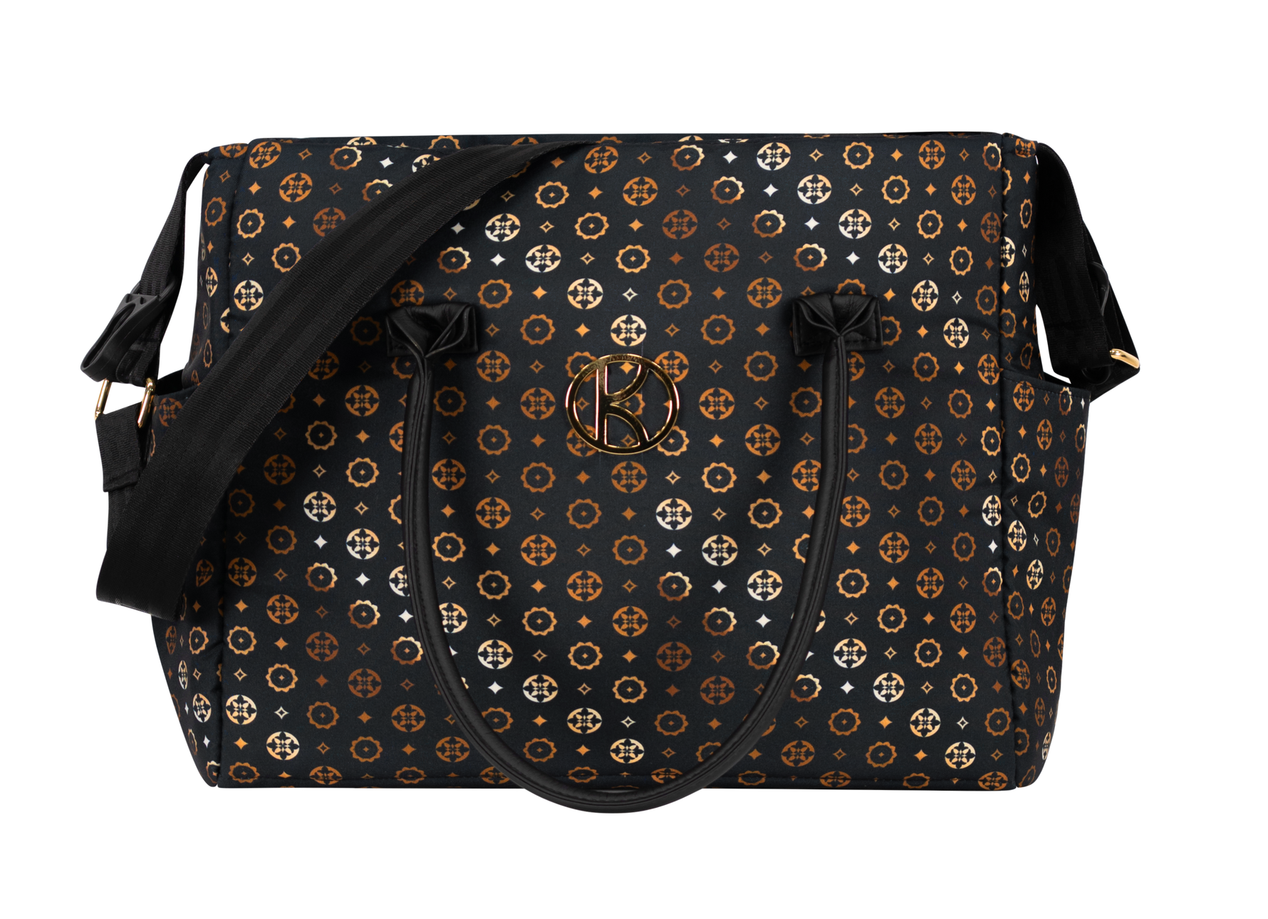 
Borsa fasciatoio Kunert Black Style nera fantasia oro con tracolla e logo dorato coordinata passeggino