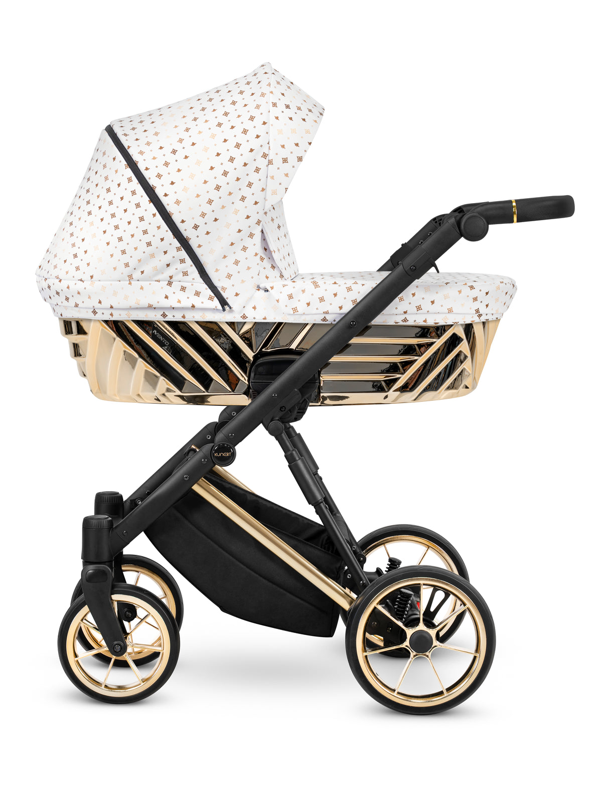 Set completo Kunert Ivento Bianco Oro – navicella, seduta passeggino e ovetto Cosmo