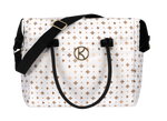Borsa fasciatoio Kunert Ivento Bianco Oro con tracolla nera e logo dorato