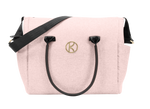 Borsa mamma Kunert rosa cipria in tessuto melange, manici neri e logo oro – abbinata passeggino Ivento
